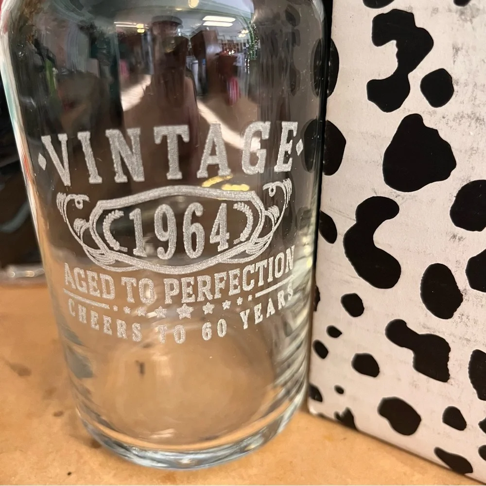 NWT - Spotted Dog Company Vintage “1964”Etched 16oz Can Glass
